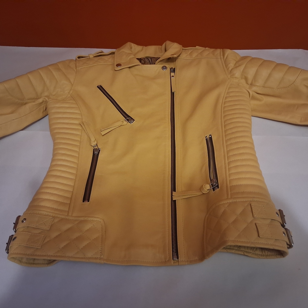 Stylish Tan Leather Jacket for Women